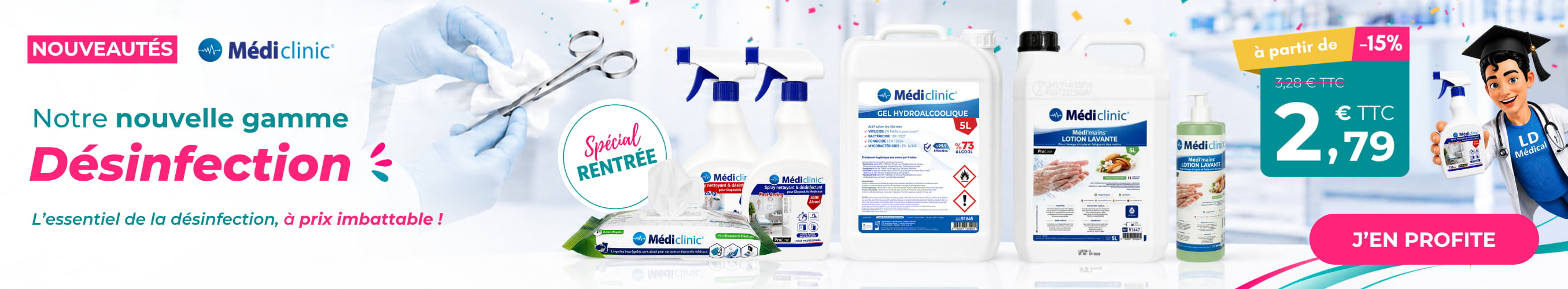 Nouveautés Médi'Clinic Désinfection